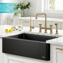 KRAUS Urbix Industrial Bridge Kitchen Faucet & Water Filter Faucet in Brushed Gold