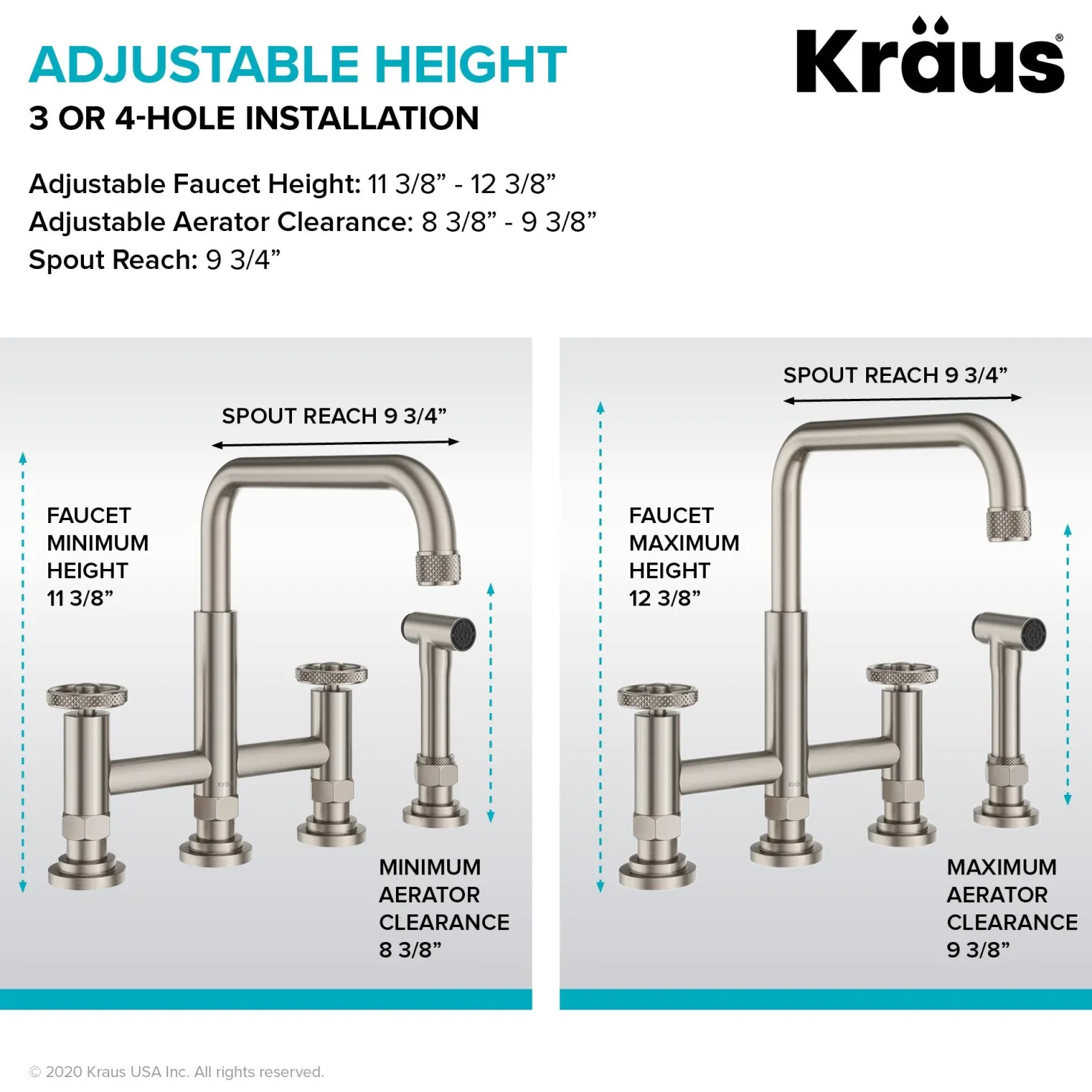 KRAUS Urbix Industrial Bridge Kitchen Faucet & Water Filter Faucet in Matte Black/Red