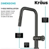 KRAUS Urbix Industrial Pull-Down Single Handle Kitchen Faucet in Black Stainless