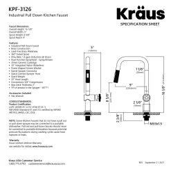 KRAUS Urbix Industrial Pull-Down Single Handle Kitchen Faucet in Matte Black