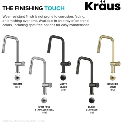 KRAUS Urbix Industrial Pull-Down Single Handle Kitchen Faucet in Spot Free Stainless