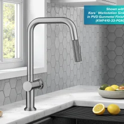 KRAUS Urbix Industrial Pull-Down Single Handle Kitchen Faucet in Spot Free Stainless