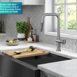 KRAUS Urbix Industrial Pull-Down Single Handle Kitchen Faucet in Spot Free Stainless