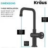 KRAUS Urbix Industrial Single Handle Kitchen Bar Faucet in Matte Black