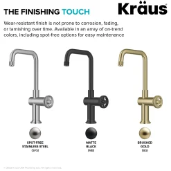 KRAUS Urbix Industrial Single Handle Kitchen Bar Faucet in Matte Black