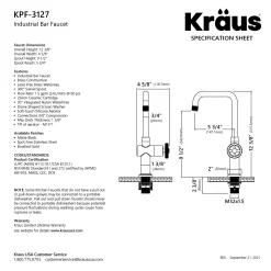 KRAUS Urbix Industrial Single Handle Kitchen Bar Faucet in Matte Black