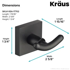 KRAUS Ventus Bathroom Robe and Towel Double Hook