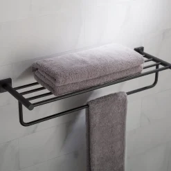 KRAUS Ventus Bathroom Shelf with Towel Bar