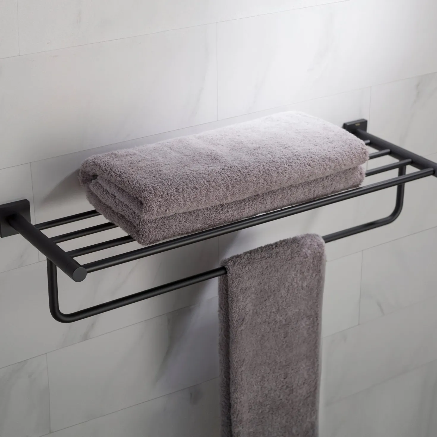 KRAUS Ventus Bathroom Shelf with Towel Bar