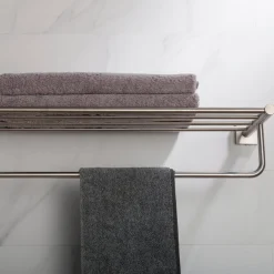 KRAUS Ventus Bathroom Shelf with Towel Bar
