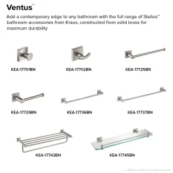 KRAUS Ventus Bathroom Shelf with Towel Bar