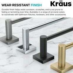 KRAUS Ventus Bathroom Shelf with Towel Bar, Brushed Gold Finish