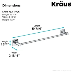 KRAUS Ventus Wall Mount Bathroom Towel Bar