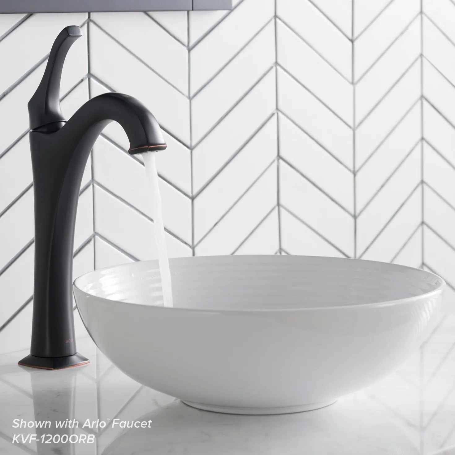 KRAUS Viva 13 Inch Round White Porcelain Ceramic Vessel Bathroom Sink