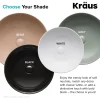 KRAUS Viva Round White Porcelain Ceramic Vessel Bathroom Sink with Pop-Up Drain, 13D x 4 3/8H