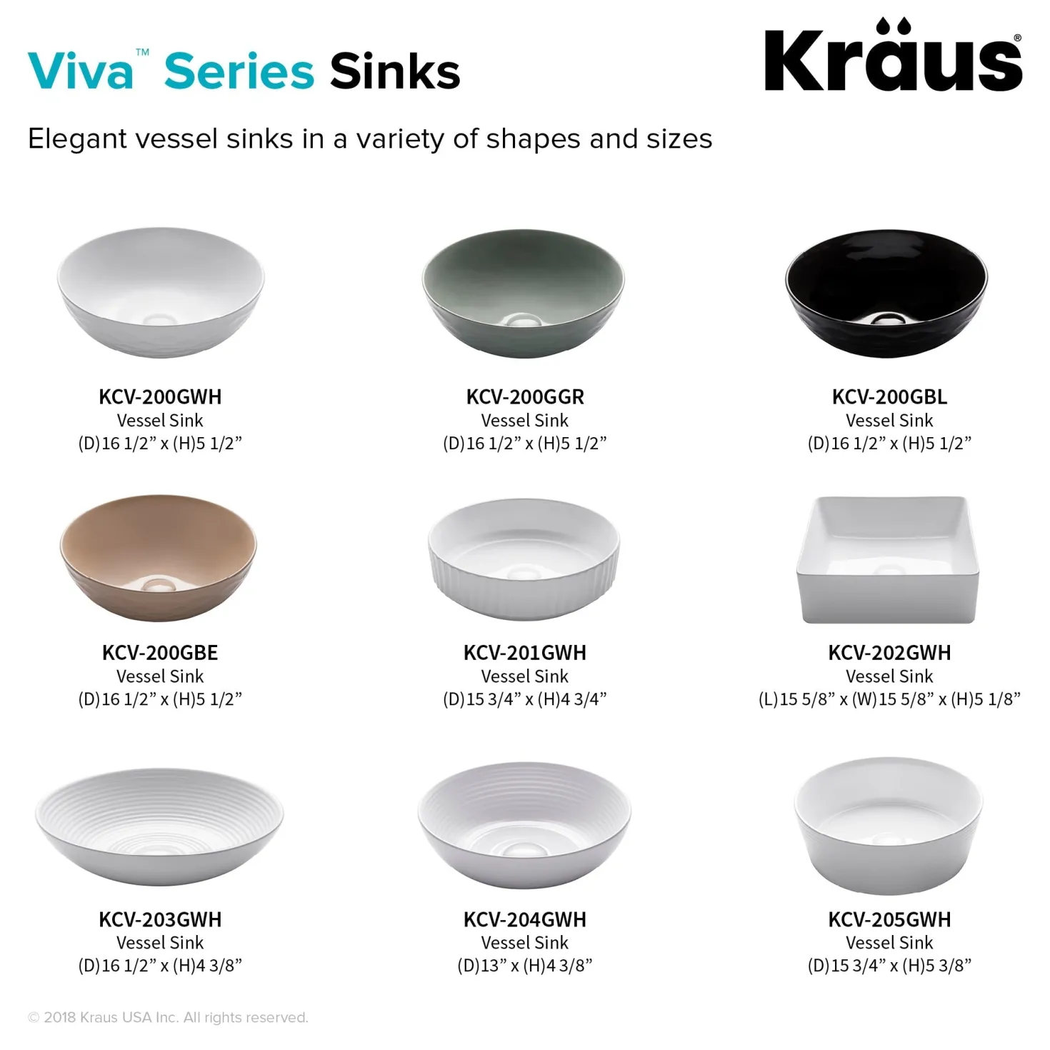 KRAUS Viva Round White Porcelain Ceramic Vessel Bathroom Sink with Pop-Up Drain, 13D x 4 3/8H