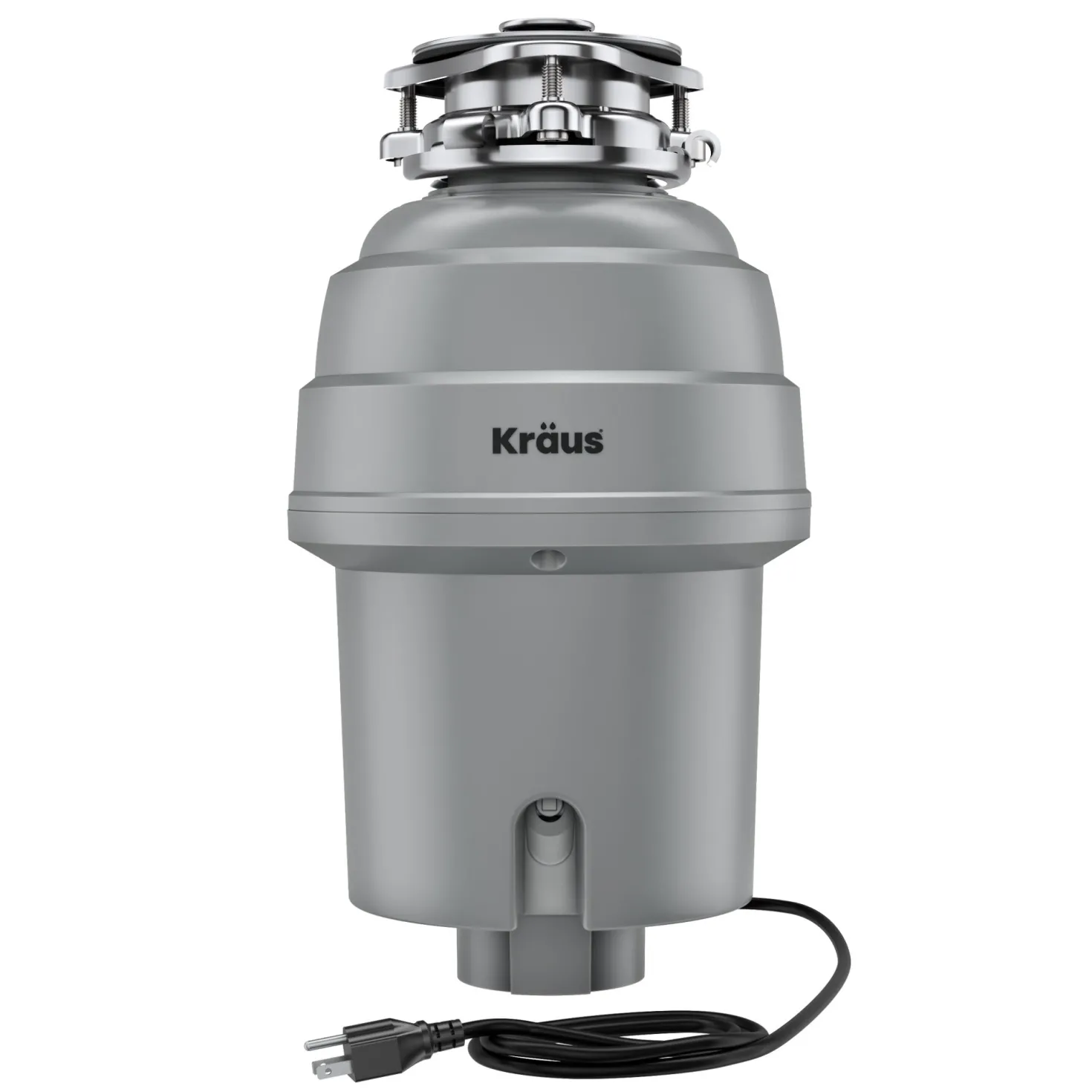 KRAUS WasteGuard High-Speed 3/4 HP Continuous Feed Ultra-Quiet Garbage Disposal with Power Cord - Flange Included