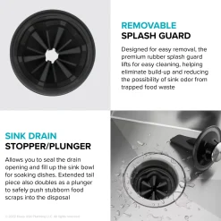 KRAUS WasteGuard High-Speed Ultra Quiet 1/2 HP Continuous Feed Garbage Disposal