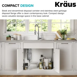 KRAUS WasteGuard High-Speed Ultra Quiet 1/2 HP Continuous Feed Garbage Disposal