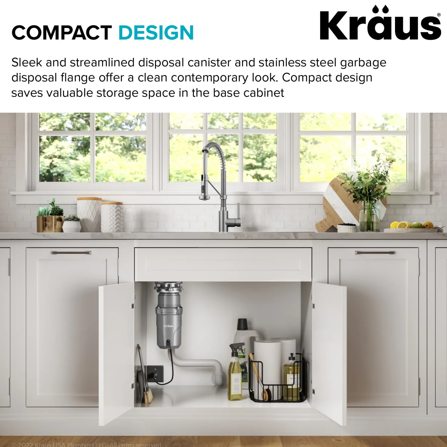 KRAUS WasteGuard High-Speed Ultra Quiet 1/2 HP Continuous Feed Garbage Disposal