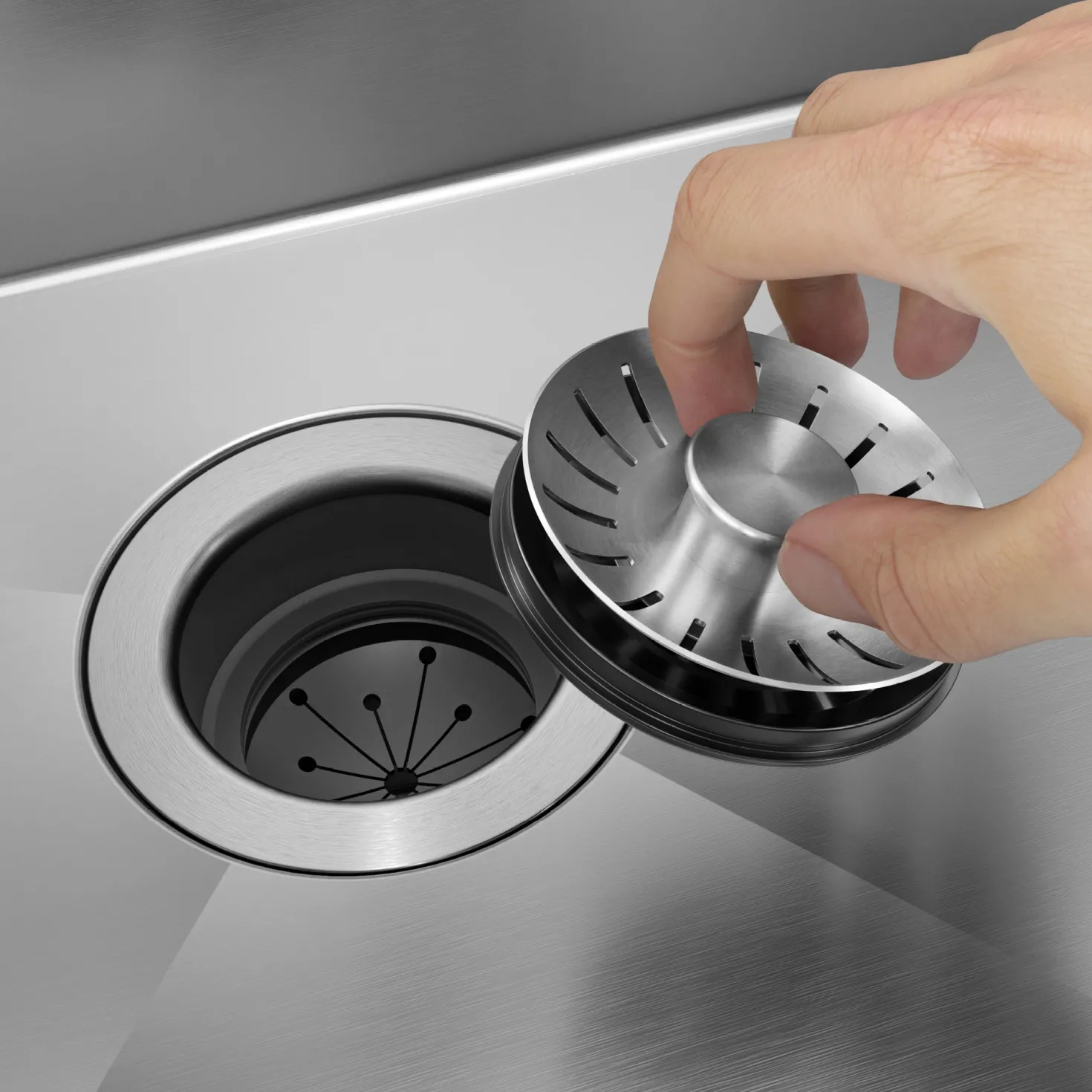 KRAUS WasteGuard Kitchen Sink Drain Stopper for Garbage Disposals with EZLock Mounting