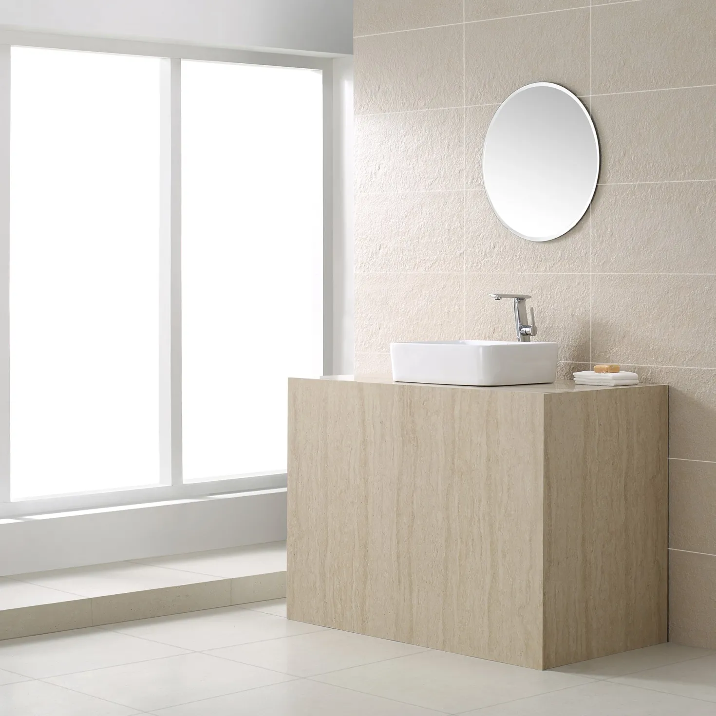 KRAUS White Rectangular Ceramic Bathroom Sink with Pop Up Drain