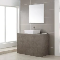 KRAUS White Square Ceramic Bathroom Sink and Pop Up Drain with Overflow