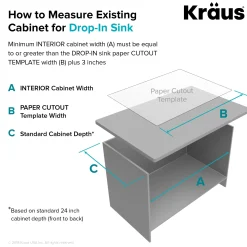 KRAUS 33 x 22 inch Standart PRO Drop-In 16 Gauge Double Bowl 2-Hole Stainless Steel Kitchen Sink