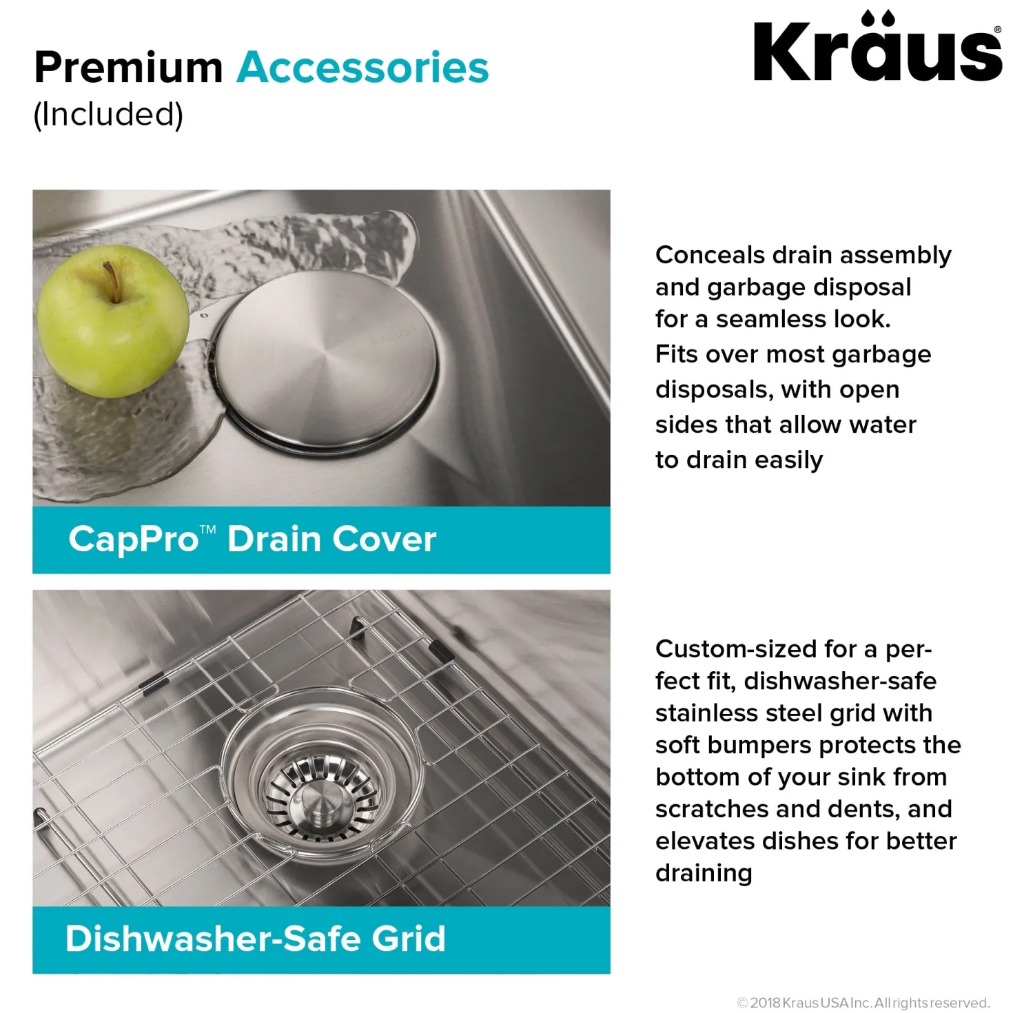 KRAUS 33 x 22 inch Standart PRO Drop-In 16 Gauge Double Bowl 2-Hole Stainless Steel Kitchen Sink