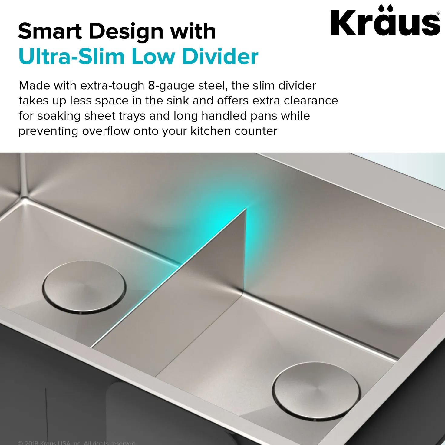 KRAUS 33 x 22 inch Standart PRO Drop-In 16 Gauge Double Bowl 2-Hole Stainless Steel Kitchen Sink