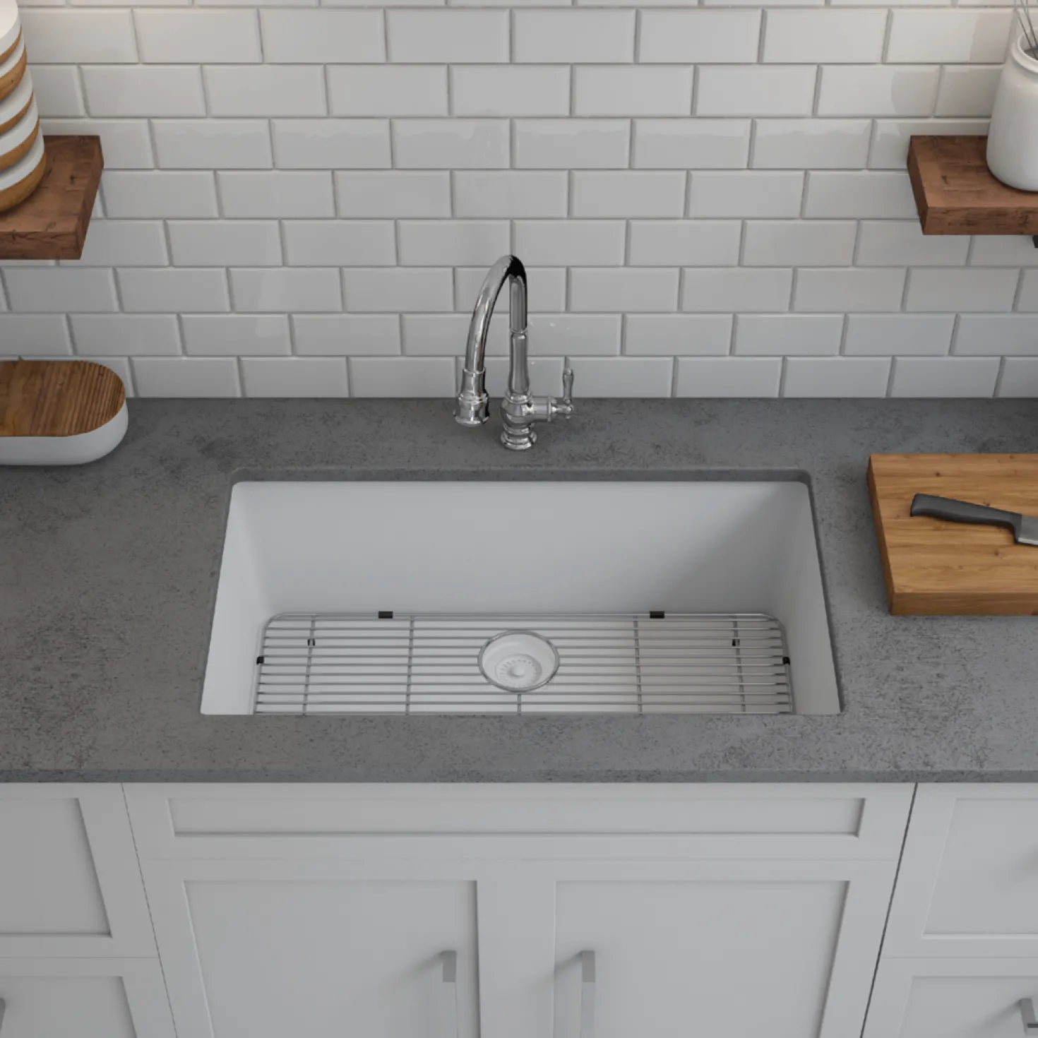 Large 32" Single Bowl Composite Sink