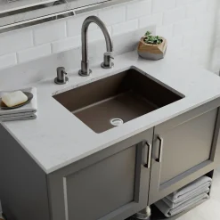 Lexicon Platinum V330 Quartz Composite Rectangle Vanity Sink