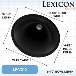Lexicon Platinum V210 Quartz Composite Oval Vanity Sink