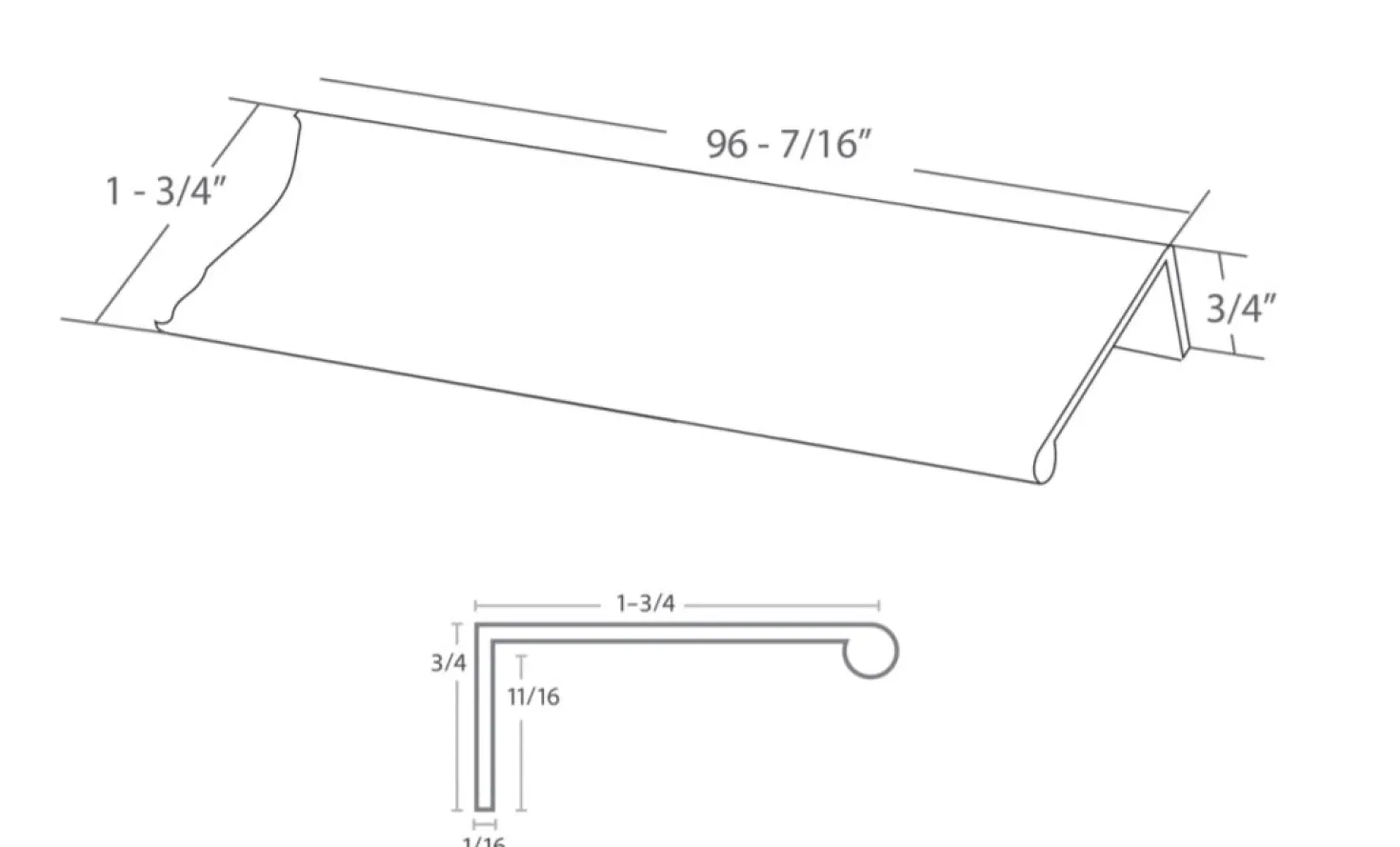 8' Long Aluminum Appliance Pull