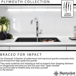 Low Divide 50/50 Matte Black Composite Undermount Sink