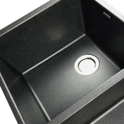 Low Divide 50/50 Matte Black Composite Undermount Sink