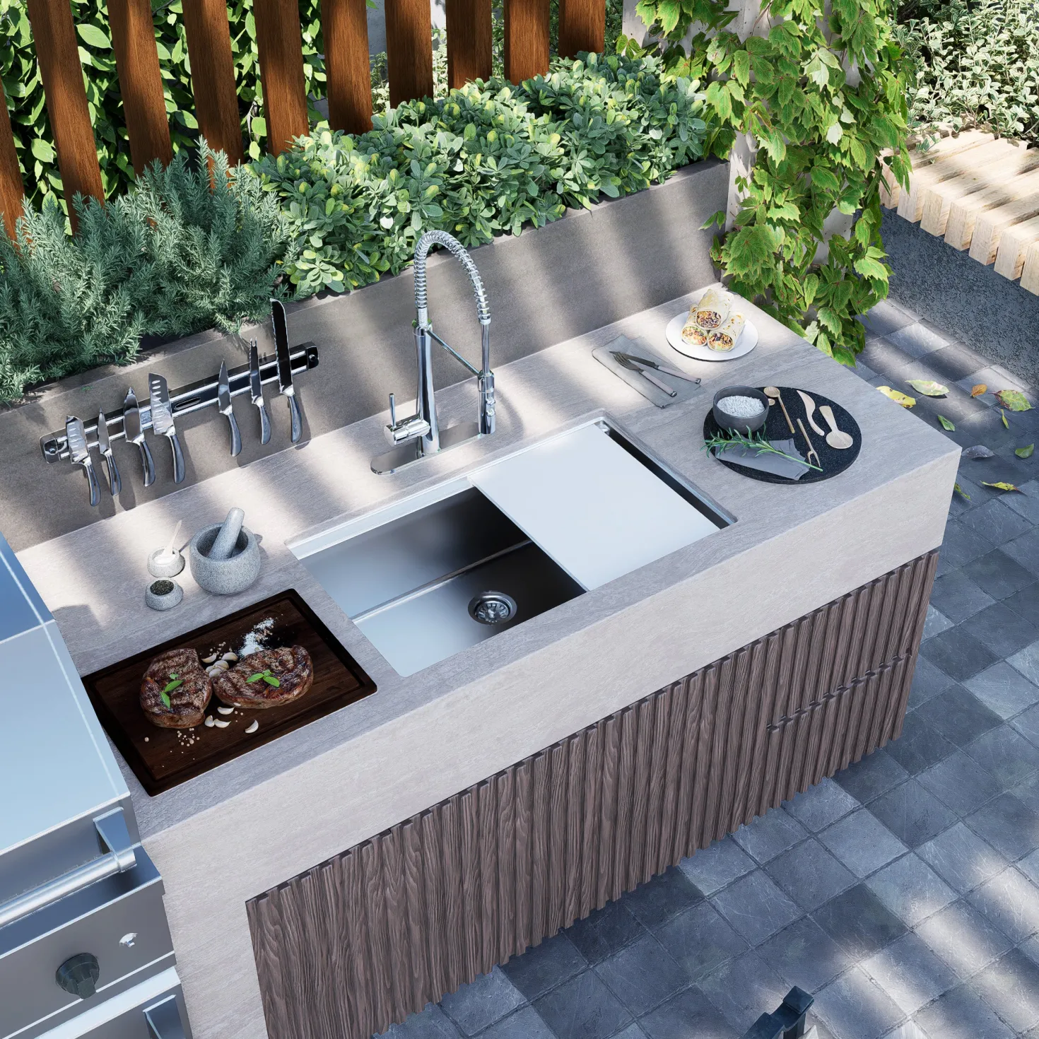 32" Marine-Grade Stainless Undermount Workstation Sink