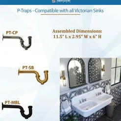 Matte Black P-Trap for Bathroom and Utility Drains