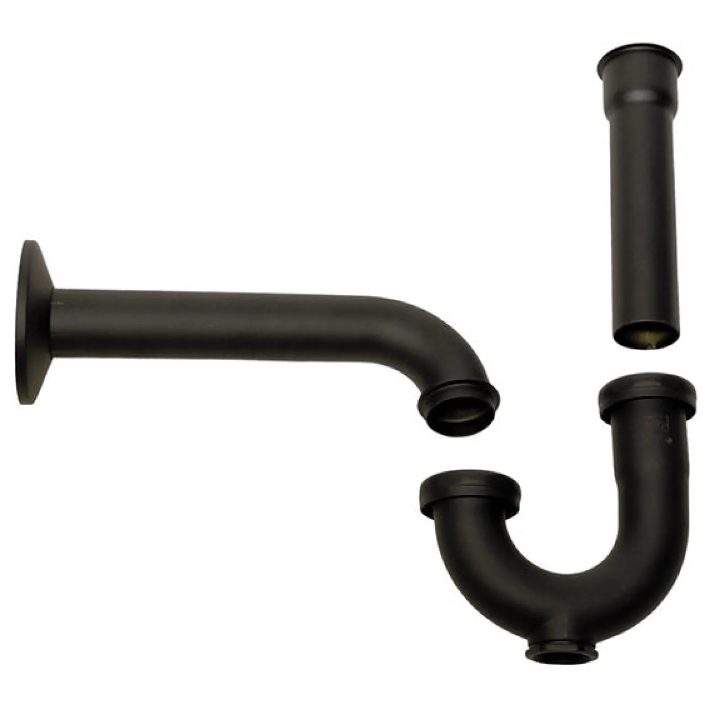 Matte Black P-Trap for Bathroom and Utility Drains
