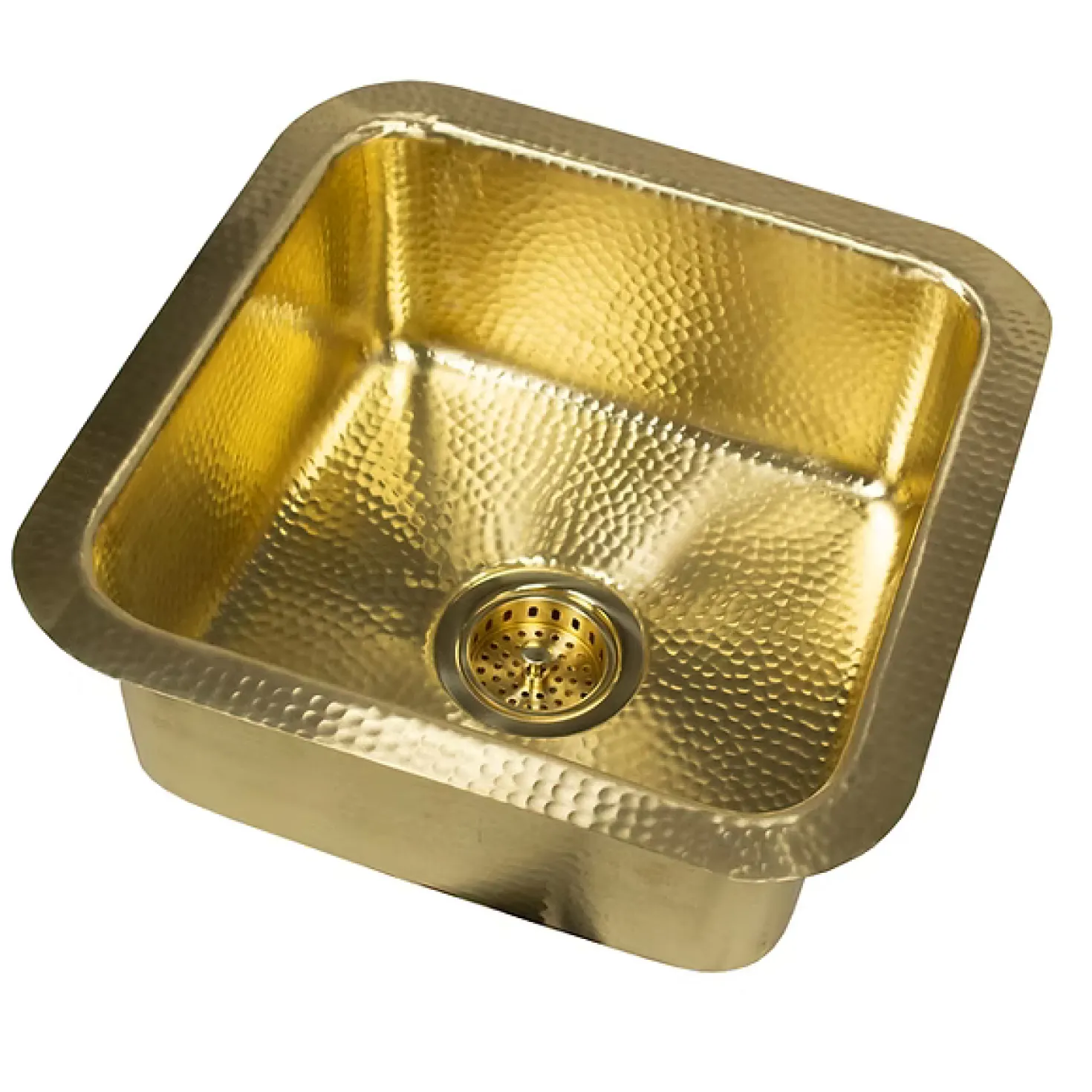 Matte Finish Hammered Brass 17" Undermount Bar Sink