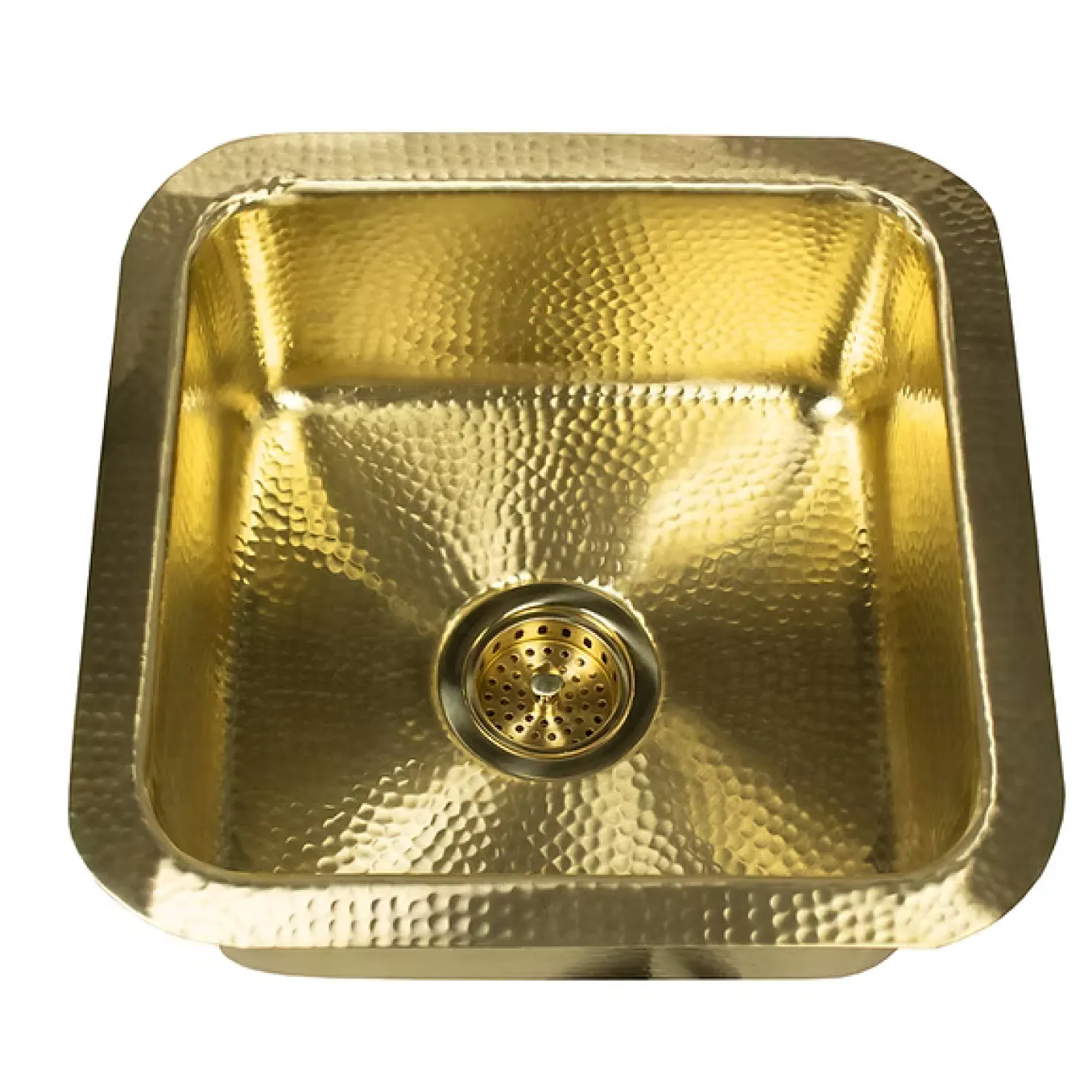 Matte Finish Hammered Brass 17" Undermount Bar Sink