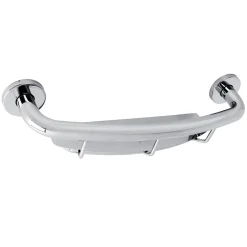 Meridian 18" Stainless Steel Grab Bar with Shelf in Polished Chrome