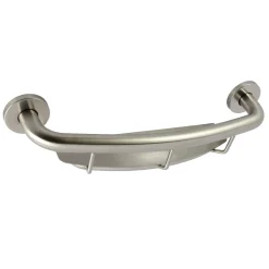 Meridian 18" Stainless Steel Grab Bar with Shelf in Brushed Nickel