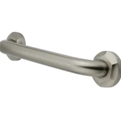 Metropolitan 12" Brass Decorative Grab Bar in Brushed Nickel