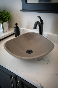 Molly Grey Marble Freeform Vessel Sink