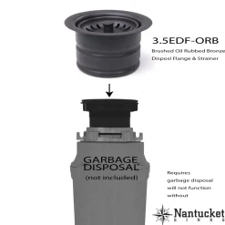 Nantucket Sink 3.5-Inch Extended Flange Disposal Kitchen Drain