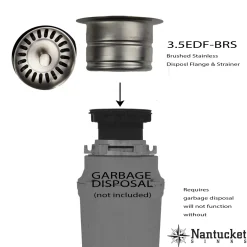 Nantucket Sink 3.5-Inch Extended Flange Disposal Kitchen Drain
