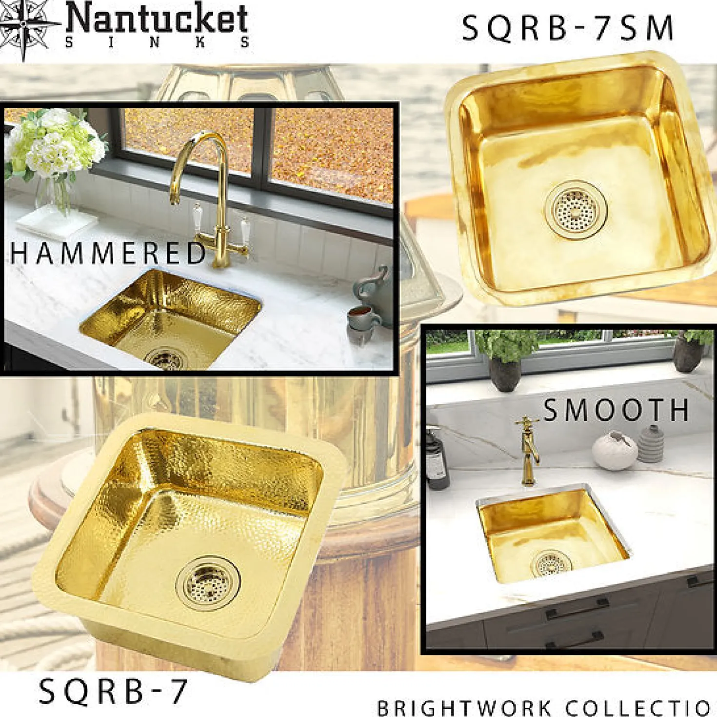Nantucket Sinks 17" Bright Brass Bar Sink
