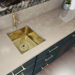 Nantucket Sinks Bright Hammered Brass 17