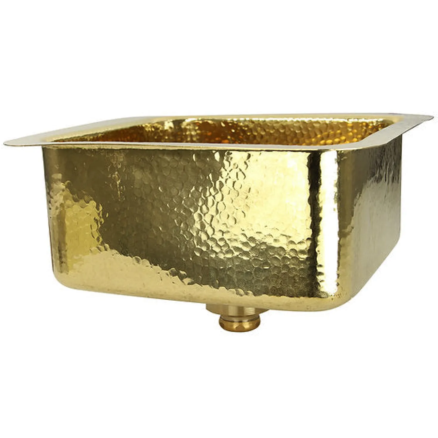 Nantucket Sinks Bright Hammered Brass 17" Undermount Bar Sink